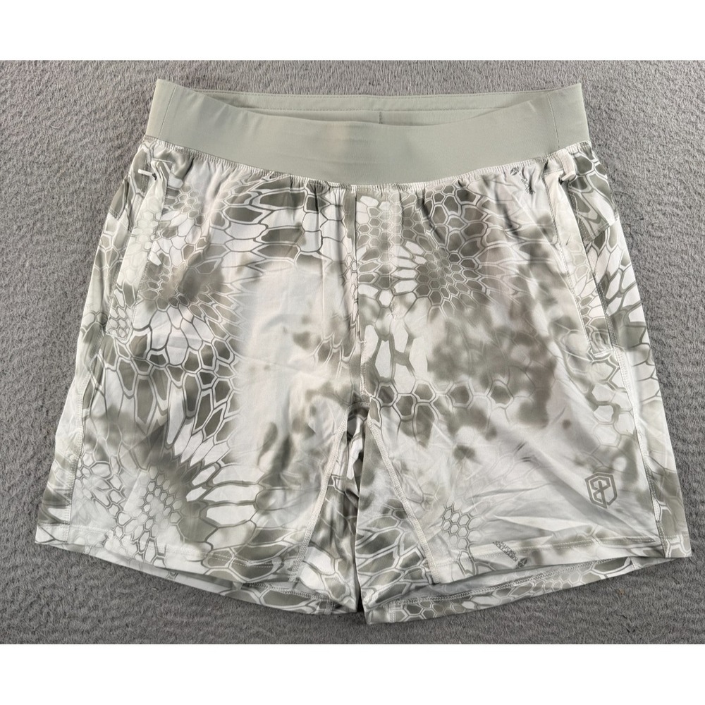 Born Primitive Mens 30 White Camo Lined 7 Inch Training Gym Workout Shorts
